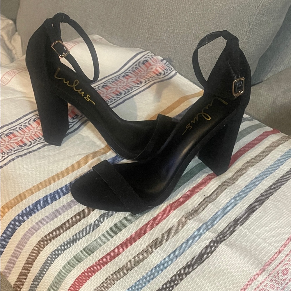 Lulu's Elegant Black Block Heels